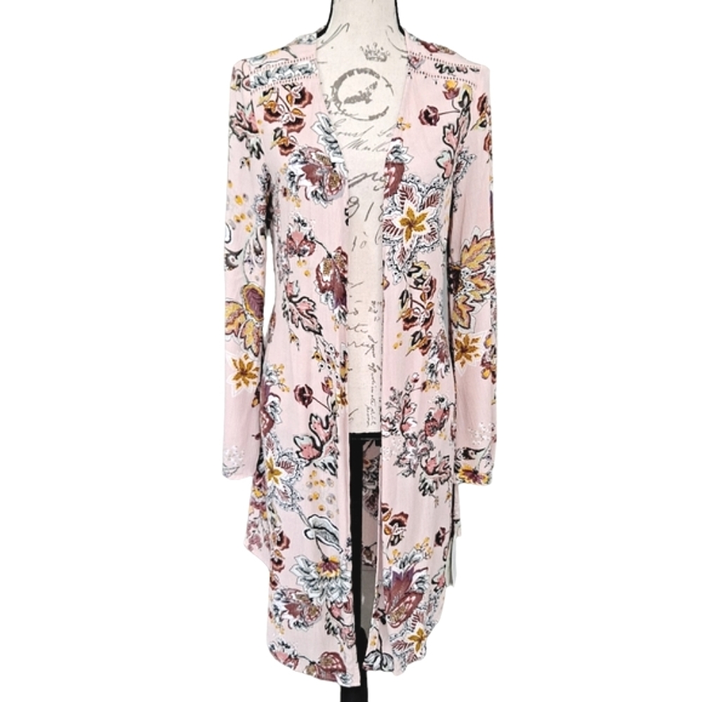 Knox Rose Pink Floral Kimono Cardigan